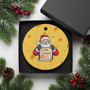 Funny Santa Six Seven Meme Ceramic Ornament Gen Z Christmas Gift TS12 1pc Yellow Cheese Print Your Wear