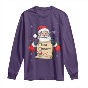Funny Santa Six Seven Meme Long Sleeve Shirt Gen Z Christmas Gift TS12 Purple Print Your Wear