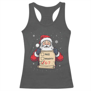 Funny Santa Six Seven Meme Racerback Tank Top Gen Z Christmas Gift TS12 Dark Heather Print Your Wear