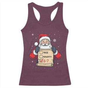 Funny Santa Six Seven Meme Racerback Tank Top Gen Z Christmas Gift TS12 Maroon Print Your Wear