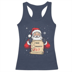 Funny Santa Six Seven Meme Racerback Tank Top Gen Z Christmas Gift TS12 Navy Print Your Wear