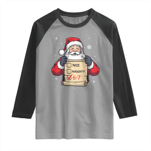 Funny Santa Six Seven Meme Raglan Shirt Gen Z Christmas Gift TS12 Sport Gray Black Print Your Wear