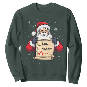 Funny Santa Six Seven Meme Sweatshirt Gen Z Christmas Gift TS12 Dark Forest Green Print Your Wear