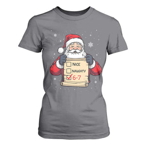 Funny Santa Six Seven Meme T Shirt For Women Gen Z Christmas Gift TS12 Charcoal Print Your Wear