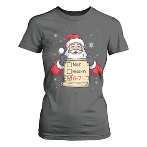 Funny Santa Six Seven Meme T Shirt For Women Gen Z Christmas Gift TS12 Dark Heather Print Your Wear
