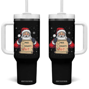 Funny Santa Six Seven Meme Tumbler With Handle Gen Z Christmas Gift TS12 One Size: 40 oz Black Print Your Wear