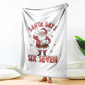 Funny Christmas Meme Gift Throw Blanket Santa Says Six Seven TS12 Print Your Wear