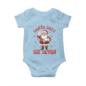 Funny Christmas Meme Gift Baby Onesie Santa Says Six Seven TS12 Light Blue Print Your Wear