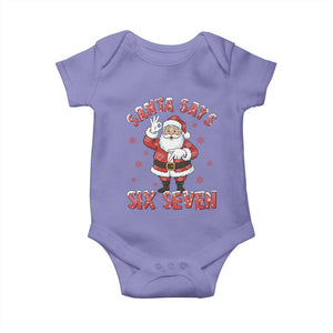 Funny Christmas Meme Gift Baby Onesie Santa Says Six Seven TS12 Violet Print Your Wear