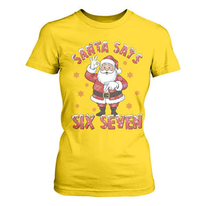 Funny Christmas Meme Gift T Shirt For Women Santa Says Six Seven TS12 Daisy Print Your Wear