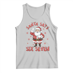 Funny Christmas Meme Gift Tank Top Santa Says Six Seven TS12 Ash Print Your Wear