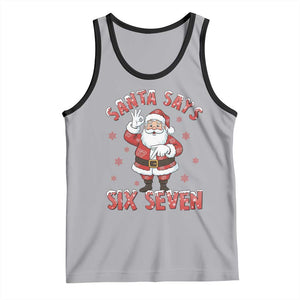 Funny Christmas Meme Gift Tank Top Santa Says Six Seven TS12 Athletic Heather Black Print Your Wear