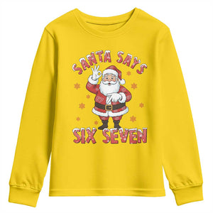 Funny Christmas Meme Gift Youth Sweatshirt Santa Says Six Seven TS12 Daisy Print Your Wear