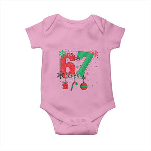 Funny Six Seven Meme Trendy TikTok Baby Onesie Christmas Gift TS12 Light Pink Print Your Wear