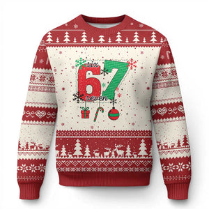 Funny Six Seven Meme Trendy TikTok Ugly Christmas Sweater Xmas Gift TS12 Beige Red Print Your Wear