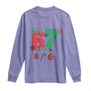 Funny Six Seven Meme Trendy TikTok Long Sleeve Shirt Christmas Gift TS12 Violet Print Your Wear