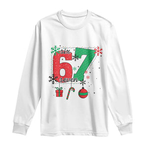 Funny Six Seven Meme Trendy TikTok Long Sleeve Shirt Christmas Gift TS12 White Print Your Wear