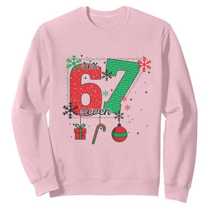 Funny Six Seven Meme Trendy TikTok Sweatshirt Christmas Gift TS12 Light Pink Print Your Wear