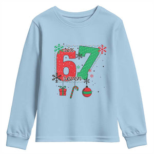 Funny Six Seven Meme Trendy TikTok Youth Sweatshirt Christmas Gift TS12 Light Blue Print Your Wear