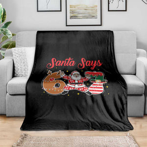 Funny Santa Says Six Seven Meme Throw Blanket Holiday Gift For Gen Z TS12 Print Your Wear