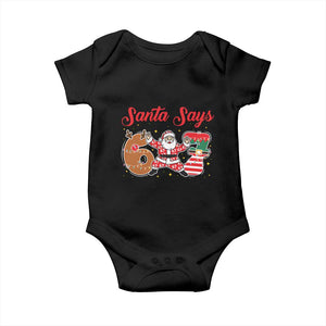 Funny Santa Says Six Seven Meme Baby Onesie Holiday Gift For Gen Z TS12 Black Print Your Wear