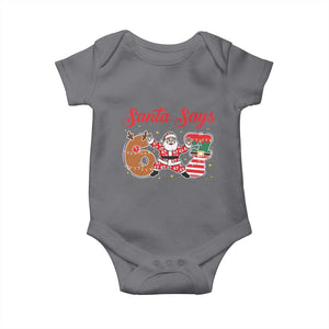 Funny Santa Says Six Seven Meme Baby Onesie Holiday Gift For Gen Z TS12 Charcoal Print Your Wear