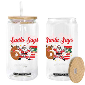 Funny Santa Says Six Seven Meme Glass Can Holiday Gift For Gen Z TS12 Print Your Wear