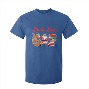 Funny Santa Says Six Seven Meme T Shirt For Kid Holiday Gift For Gen Z TS12 Royal Blue Print Your Wear