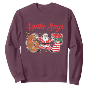 Funny Santa Says Six Seven Meme Sweatshirt Holiday Gift For Gen Z TS12 Maroon Print Your Wear