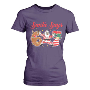 Funny Santa Says Six Seven Meme T Shirt For Women Holiday Gift For Gen Z TS12 Purple Print Your Wear