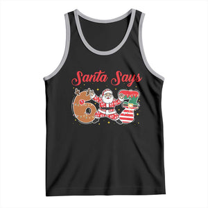 Funny Santa Says Six Seven Meme Tank Top Holiday Gift For Gen Z TS12 Black Athletic Heather Print Your Wear