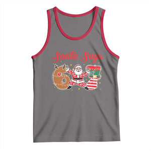 Funny Santa Says Six Seven Meme Tank Top Holiday Gift For Gen Z TS12 Deep Heather Red Print Your Wear