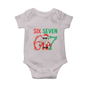 Funny Santa Skeleton Says Six Seven Baby Onesie Christmas Meme Gift TS12 Ice Gray Print Your Wear
