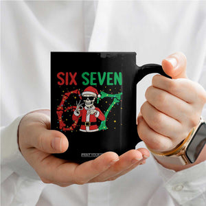Funny Santa Skeleton Says Six Seven Coffee Mug Christmas Meme Gift TS12 Print Your Wear