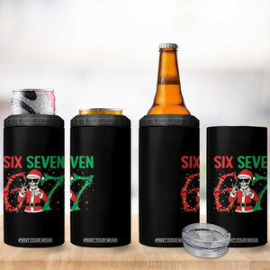 Funny Santa Skeleton Says Six Seven 4 in 1 Can Cooler Tumbler Christmas Meme Gift TS12 Print Your Wear