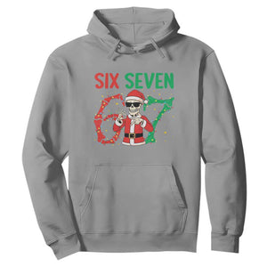 Funny Santa Skeleton Says Six Seven Hoodie Christmas Meme Gift TS12 Sport Gray Print Your Wear
