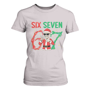 Funny Santa Skeleton Says Six Seven T Shirt For Women Christmas Meme Gift TS12 Ice Gray Print Your Wear