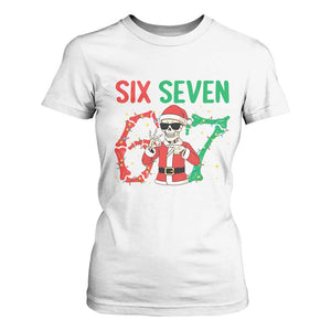 Funny Santa Skeleton Says Six Seven T Shirt For Women Christmas Meme Gift TS12 White Print Your Wear