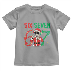Funny Santa Skeleton Says Six Seven Toddler T Shirt Christmas Meme Gift TS12 Sport Gray Print Your Wear