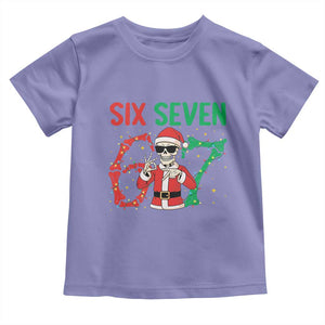 Funny Santa Skeleton Says Six Seven Toddler T Shirt Christmas Meme Gift TS12 Violet Print Your Wear