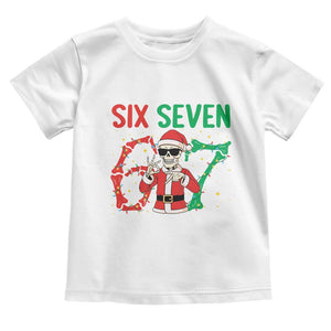 Funny Santa Skeleton Says Six Seven Toddler T Shirt Christmas Meme Gift TS12 White Print Your Wear