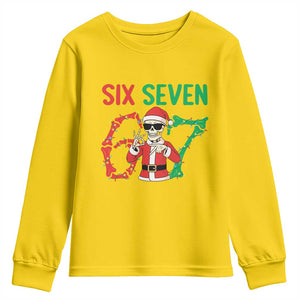 Funny Santa Skeleton Says Six Seven Youth Sweatshirt Christmas Meme Gift TS12 Daisy Print Your Wear