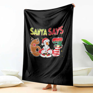 Funny Sant Goose Says Six Seven Throw Blanket Christmas Gift For Gen Z TS12 Print Your Wear