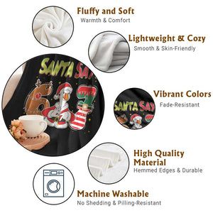 Funny Sant Goose Says Six Seven Throw Blanket Christmas Gift For Gen Z TS12 Print Your Wear