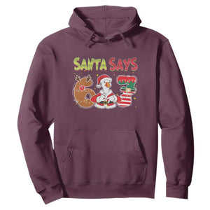 Funny Sant Goose Says Six Seven Hoodie Christmas Gift For Gen Z TS12 Maroon Print Your Wear