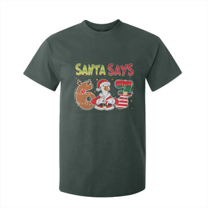 Funny Sant Goose Says Six Seven T Shirt For Kid Christmas Gift For Gen Z TS12 Dark Forest Green Print Your Wear