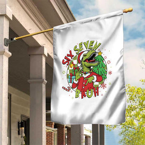 Funny Christmas Dinosaur Lover Gift Garden Flag Trending Six Seven Bruh TS12 Print Your Wear