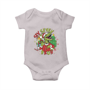 Funny Christmas Dinosaur Lover Gift Baby Onesie Trending Six Seven Bruh TS12 Ice Gray Print Your Wear