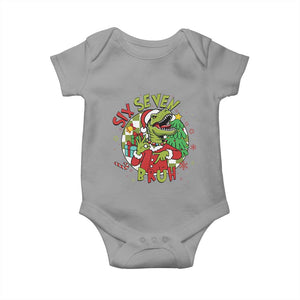 Funny Christmas Dinosaur Lover Gift Baby Onesie Trending Six Seven Bruh TS12 Sport Gray Print Your Wear