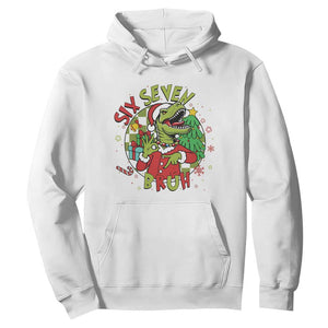 Funny Christmas Dinosaur Lover Gift Hoodie Trending Six Seven Bruh TS12 White Print Your Wear